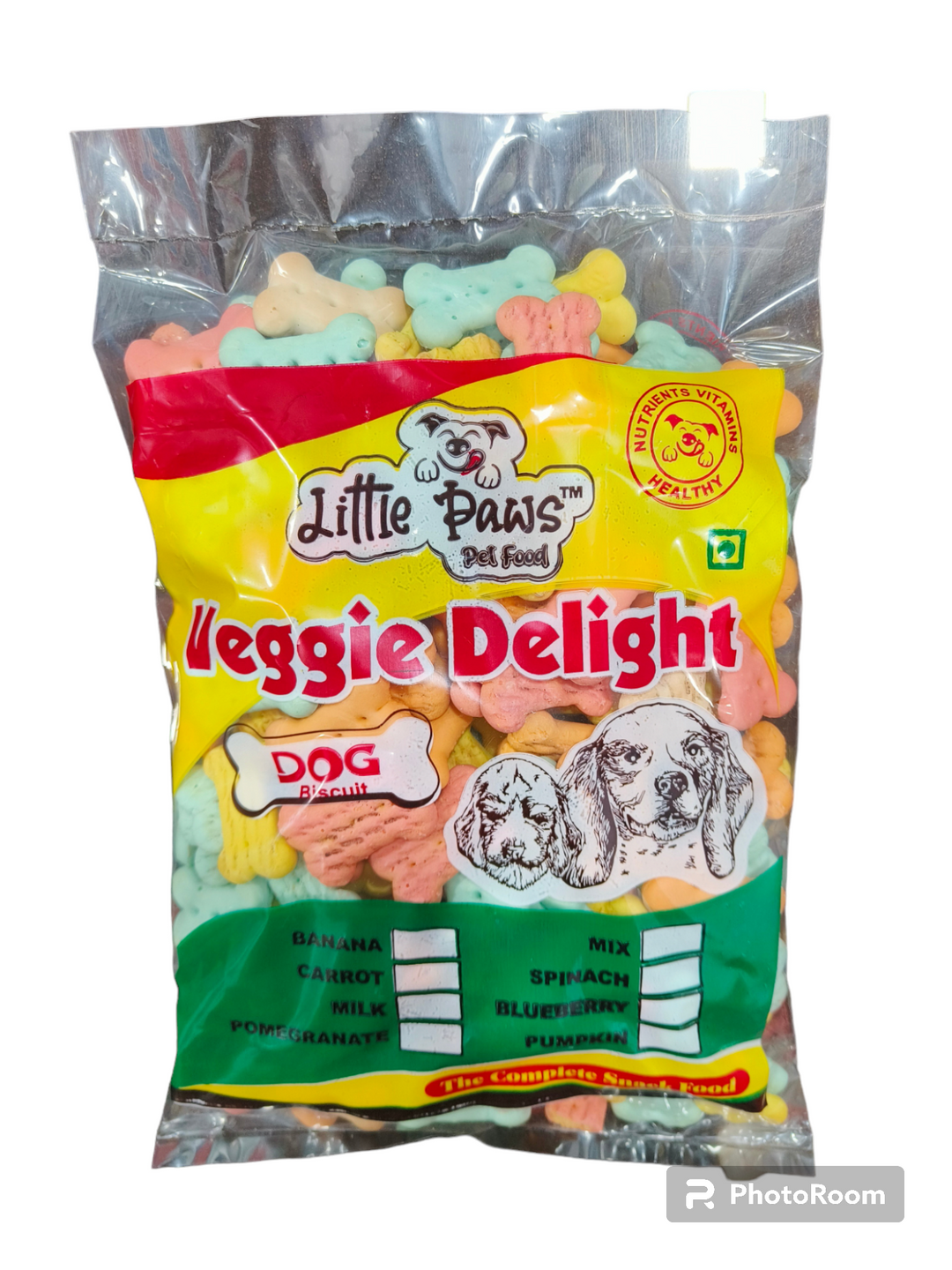 LITTLE PAWS Veggie Delight Mix Flavour Biscuits 450 Grms –VEG