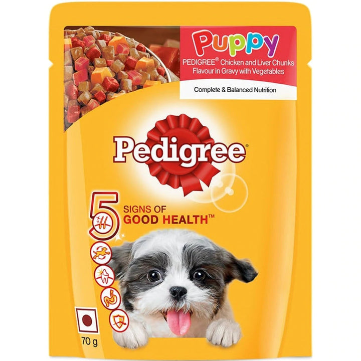 Stray Happy - Pedigree Chicken And Liver Chunks in Gravy with Vegetables Puppy Wet Food