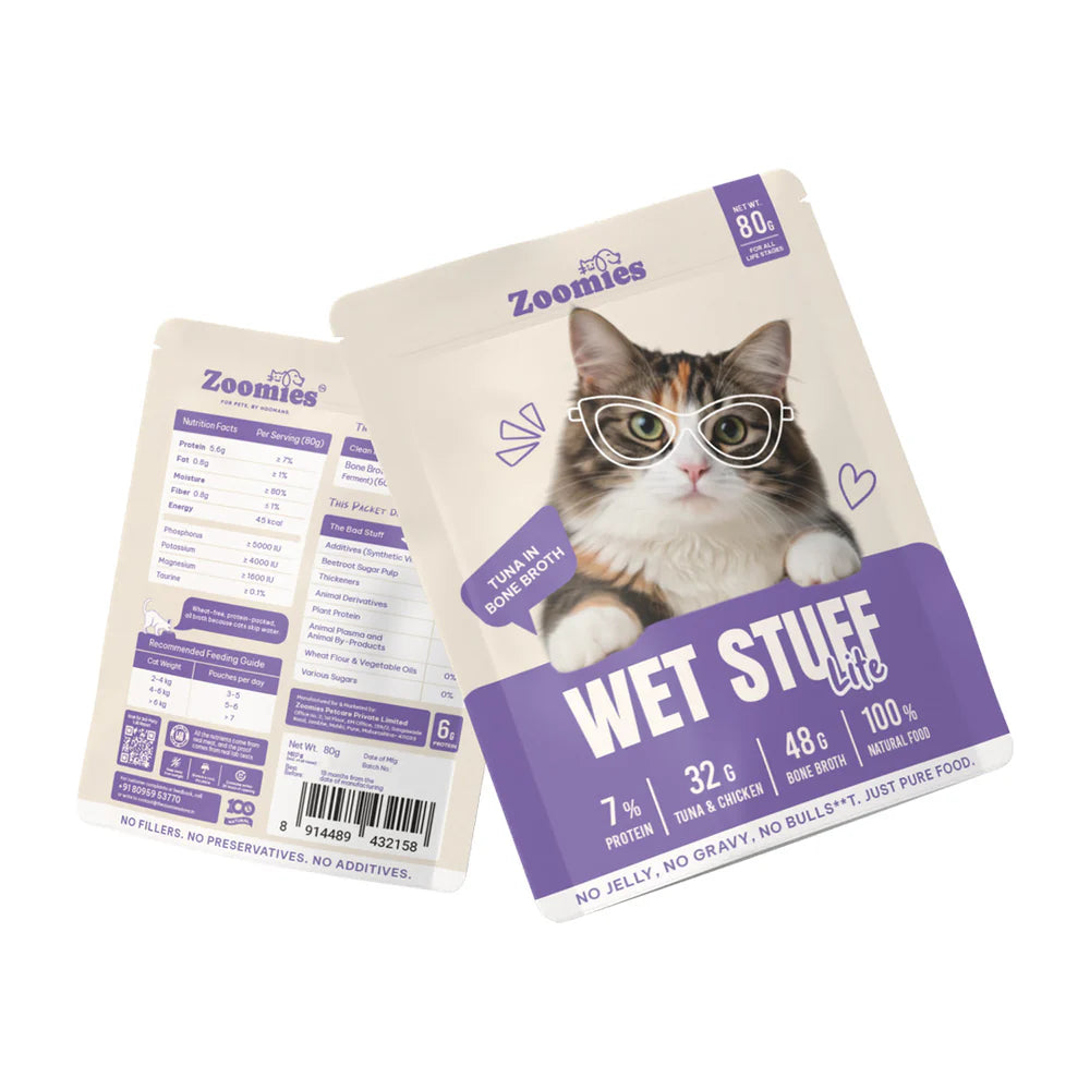 Zoomies Wet Stuff Total Care Cat Wet Food, Tuna & Chicken with Cranberry Extract