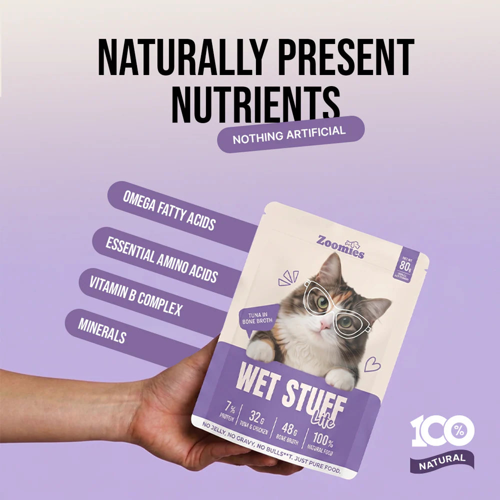 Zoomies Wet Stuff Total Care Cat Wet Food, Tuna & Chicken with Cranberry Extract