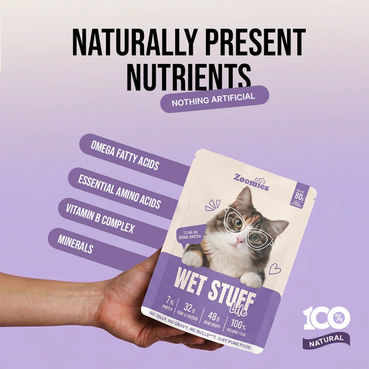 Zoomies Wet Stuff Total Care Cat Wet Food, Tuna & Chicken with Cranberry Extract