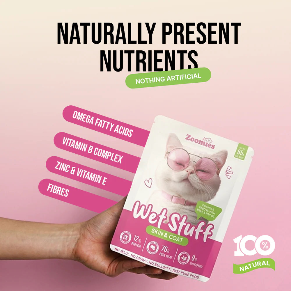 Zoomies Wet Stuff Total Care Cat Wet Food, Tuna & Chicken with Cranberry Extract