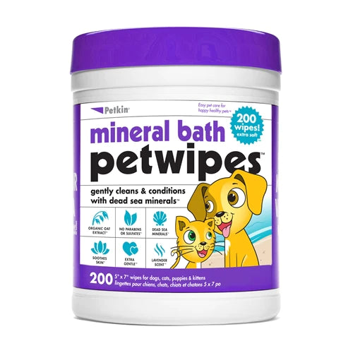 Petkin Petwipes Mineral bath for Dogs and Cats