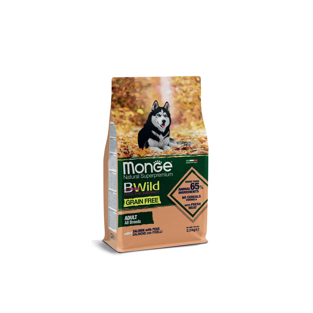 Monge B-Wild Grain Free Adult All Breeds Salmon with Peas for dogs