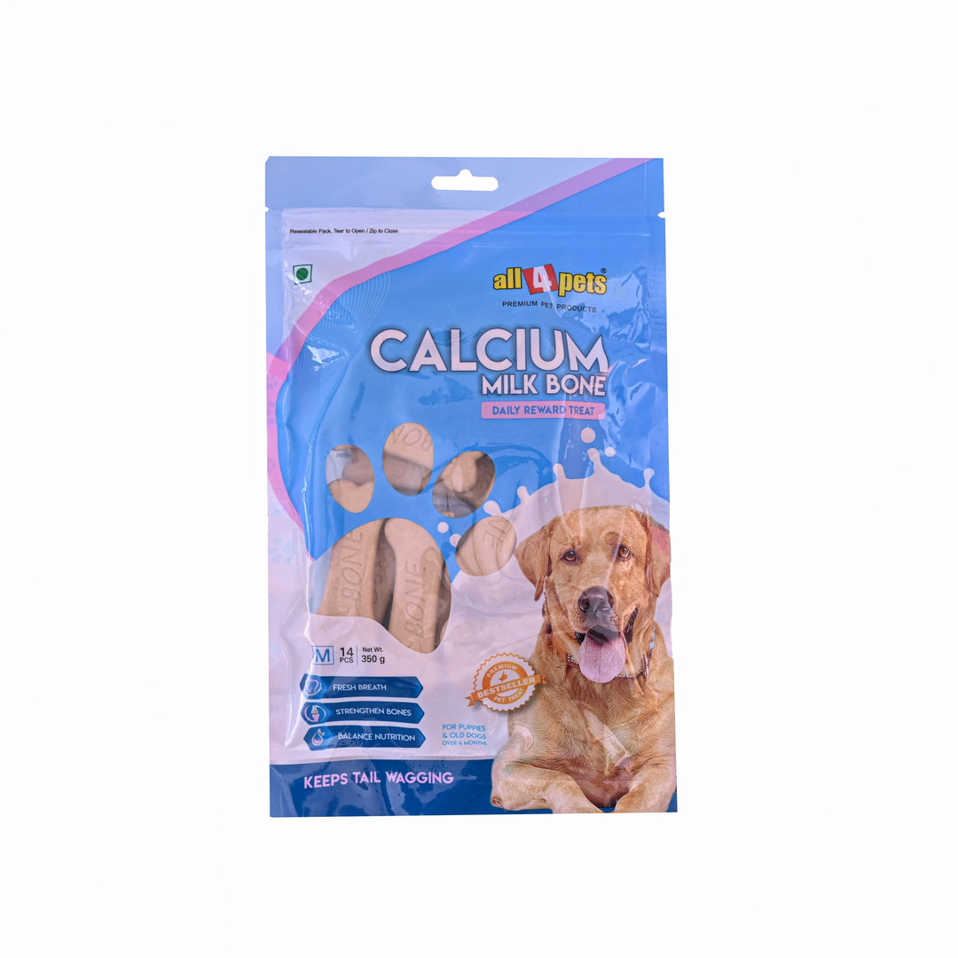ALL4PETS CALCIUM MILK BONE-FOR PUPPIES & OLD OVER 4 MONTHS