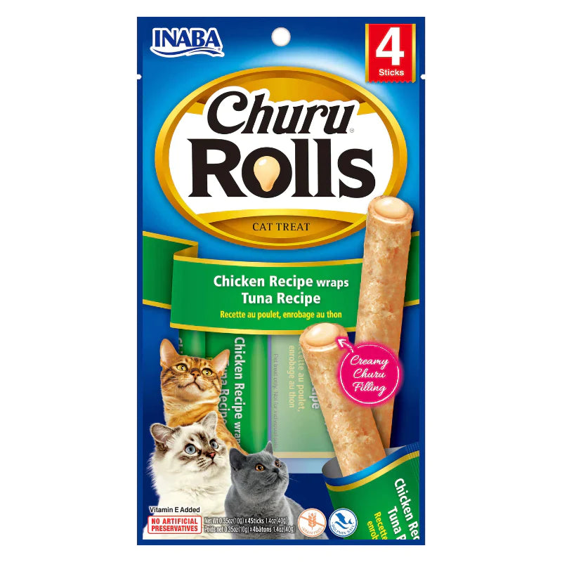 INABA Churu Rolls Chicken Recipe Wraps With Tuna Recipe Cat Treats
