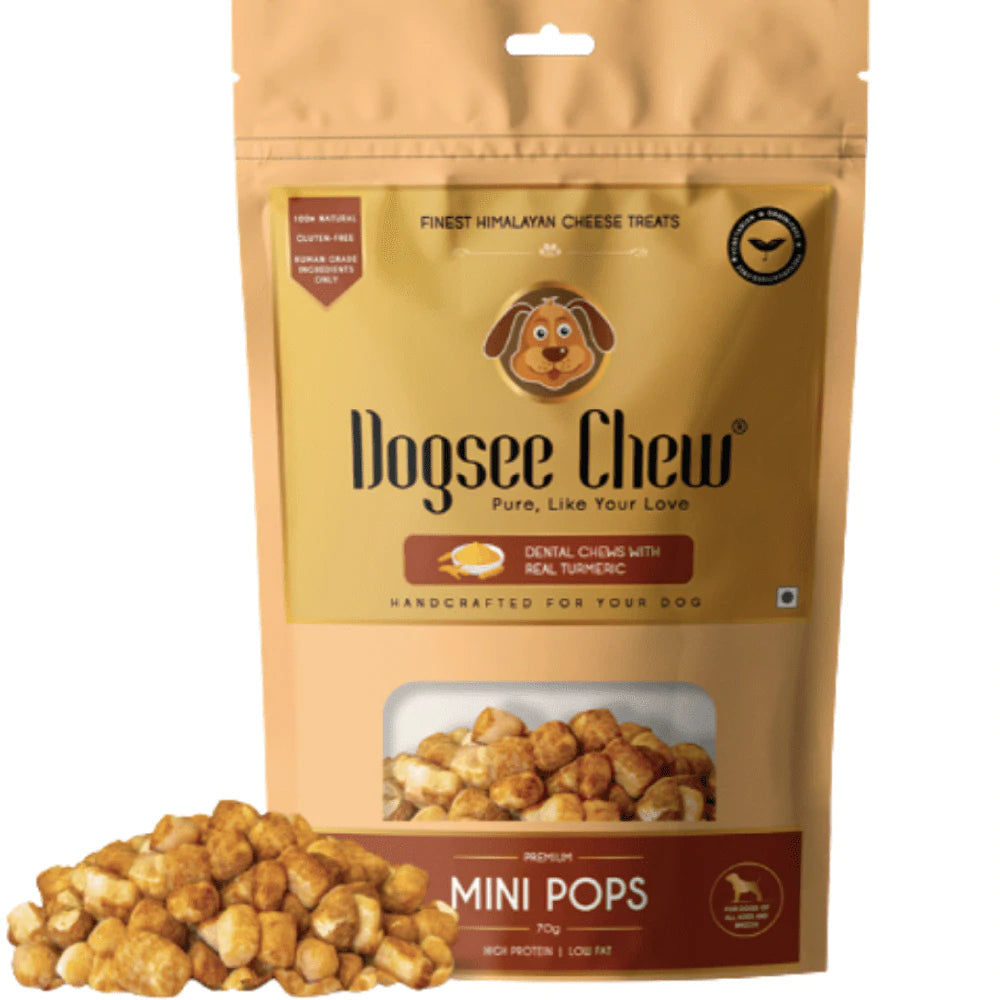 Dogsee Chew 100% Natural Yak Cheese Turmeric Mini Pops Dog Treat