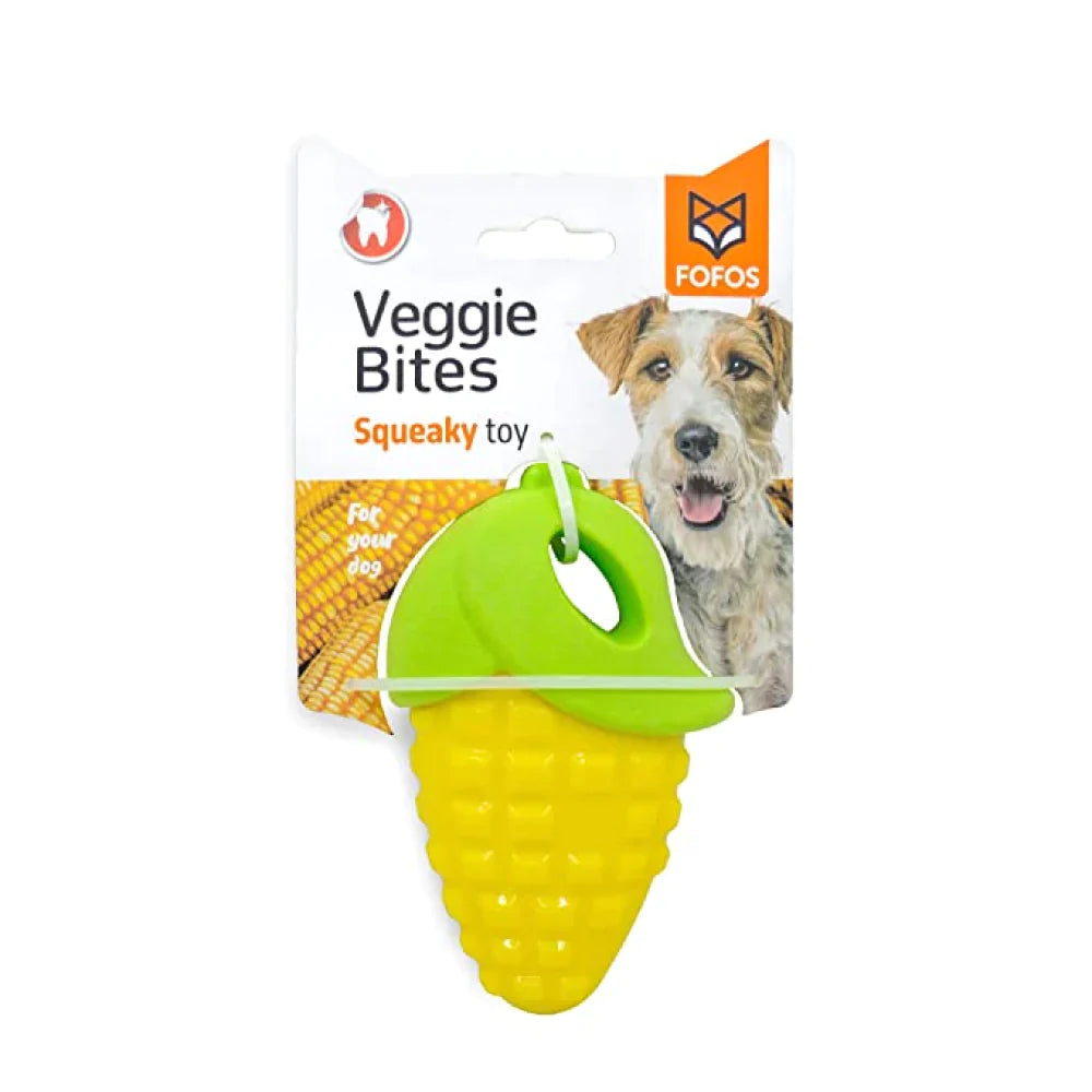 Fofos Vegi Bites Corn Squeaky Toy for Dogs