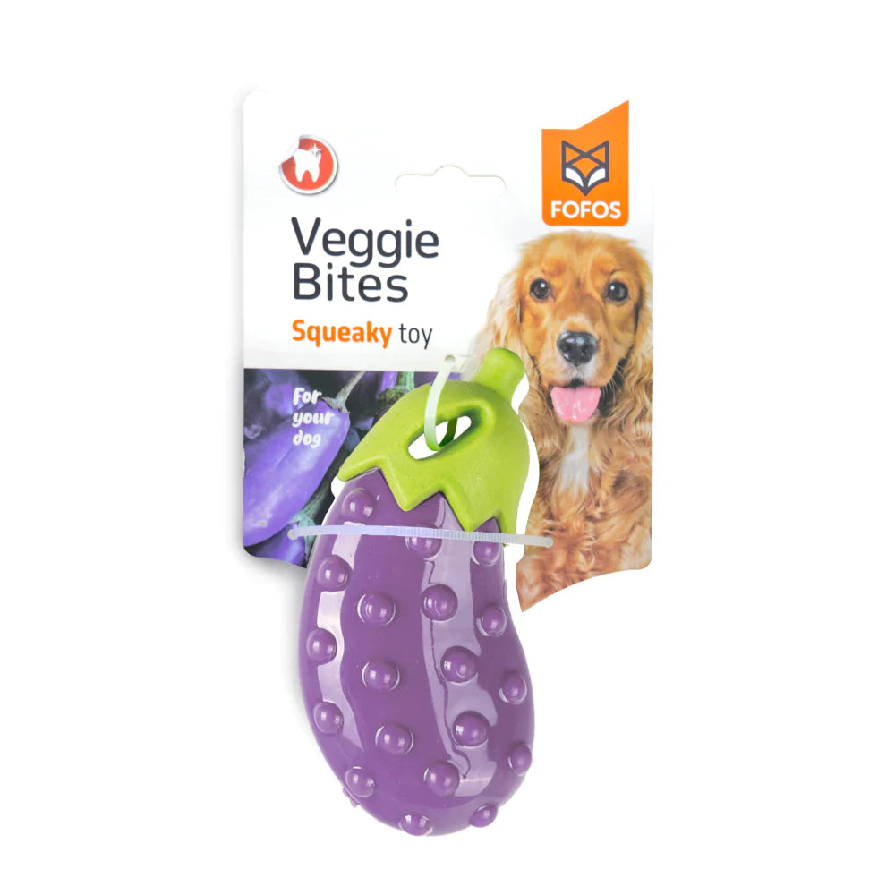 Fofos Vegi Bites Eggplant Squeaky Toy for Dogs