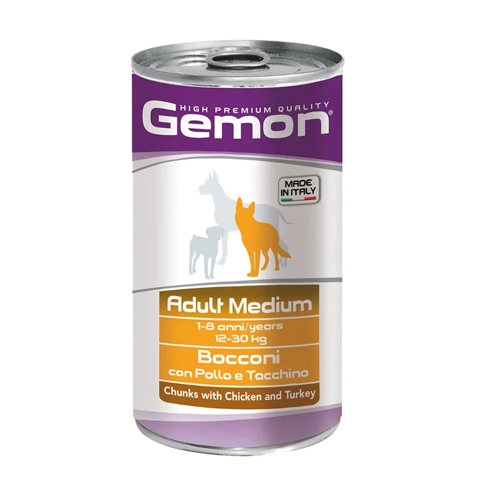 Gemon Chunks Dog Food Adult Medium with Chicken and Turkey(1250 G)