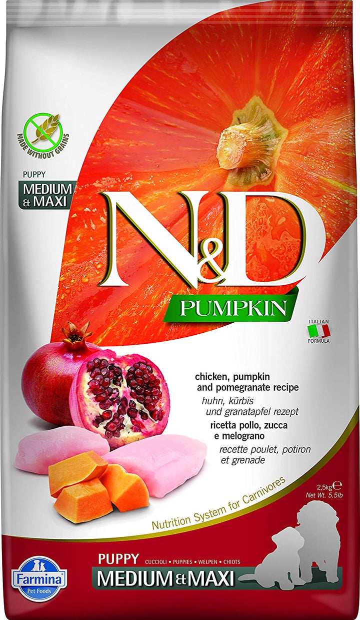 N&D Pumpkin Chicken & Pomegranate Grain Free Puppy Medium/Maxi