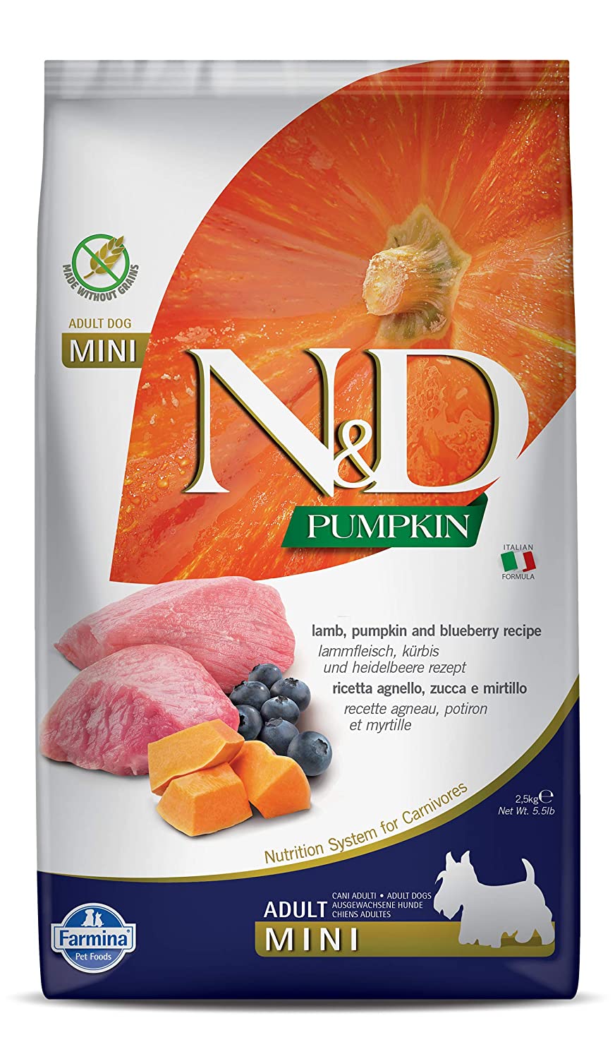 N&D Pumpkin Lamb and Blueberry  Grain Free - Adult Mini