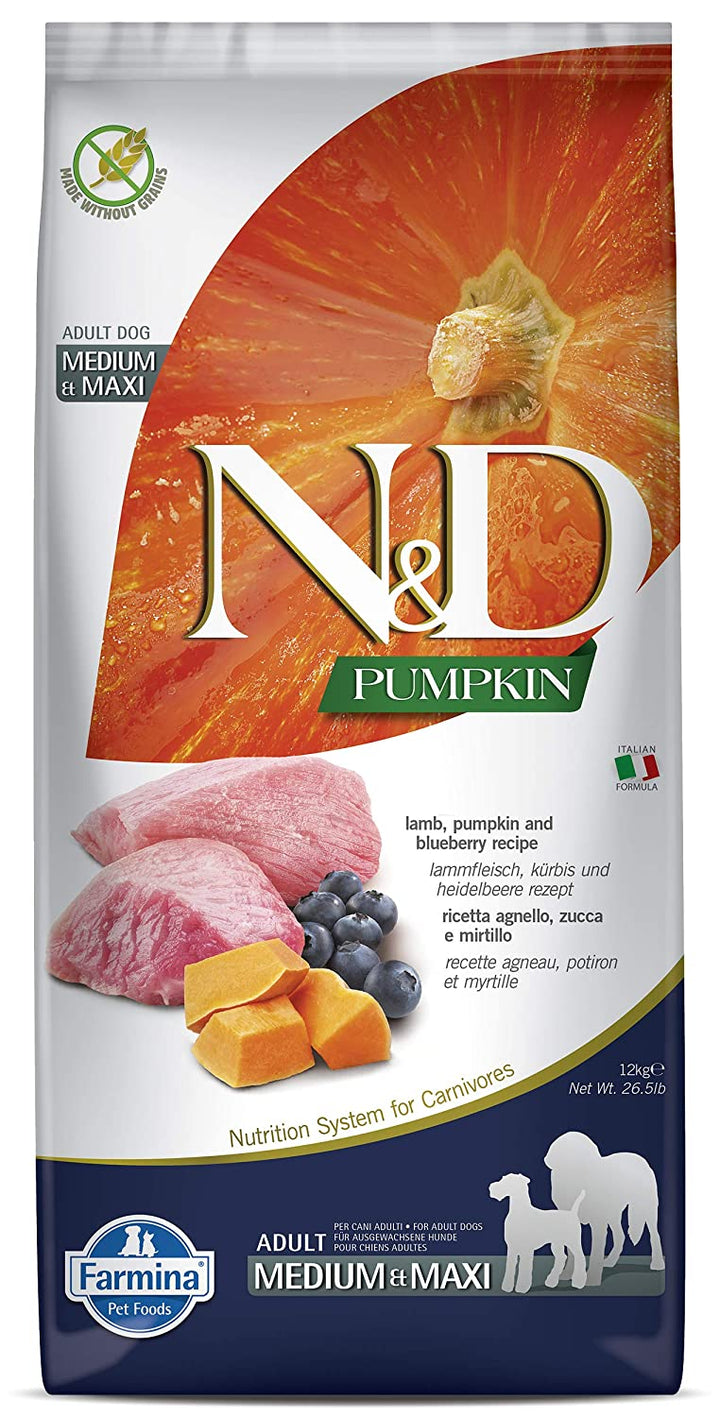 N&D Pumpkin Lamb and Blueberry Grain Free Adult Medium/Maxi