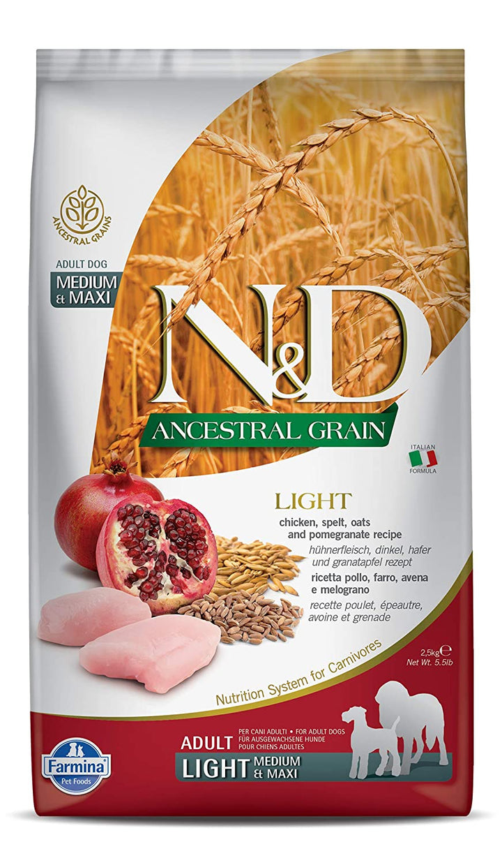 N&D Chicken & Pomegranate Ancestral Grain Light Adult Medium Maxi