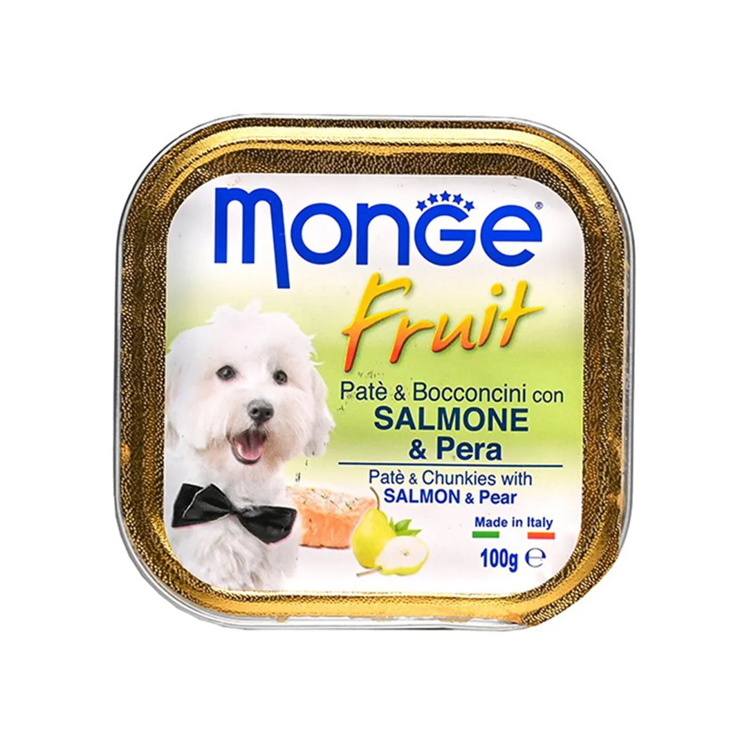 Monge Fruit Pate And Chunkies with Salmon and Pear Dog Food