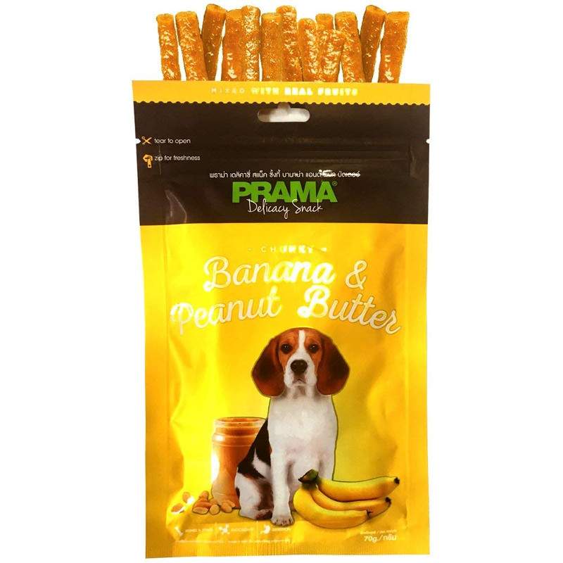 Prama Chunky Banana & Peanut Butter Dog Treats, 70gm