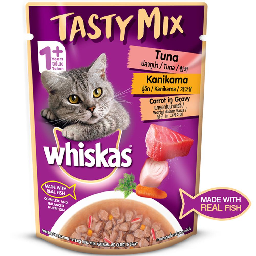 Whiskas Tasty Mix-Tuna+kanikama+carrot gravy