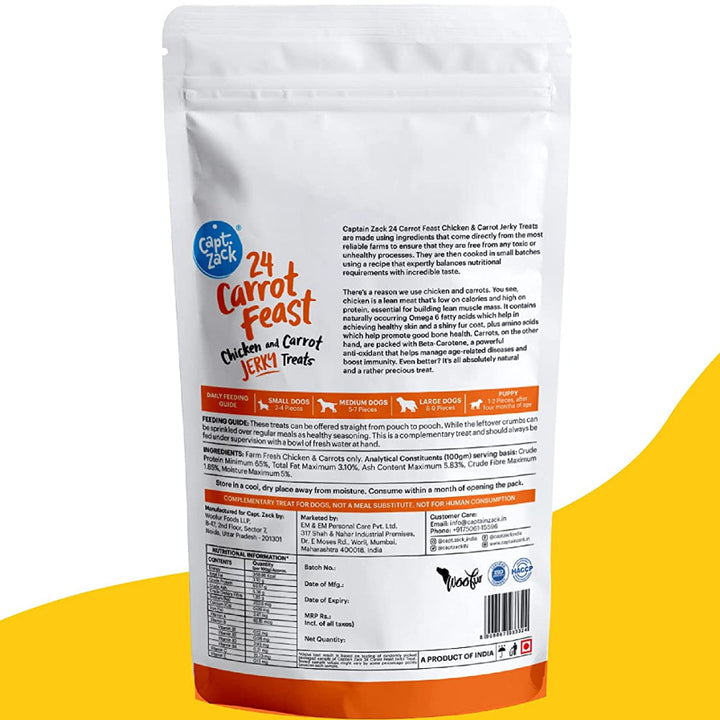 Captain Zack 24 Carrots Feast Chicken & Carrots Jerky Treats