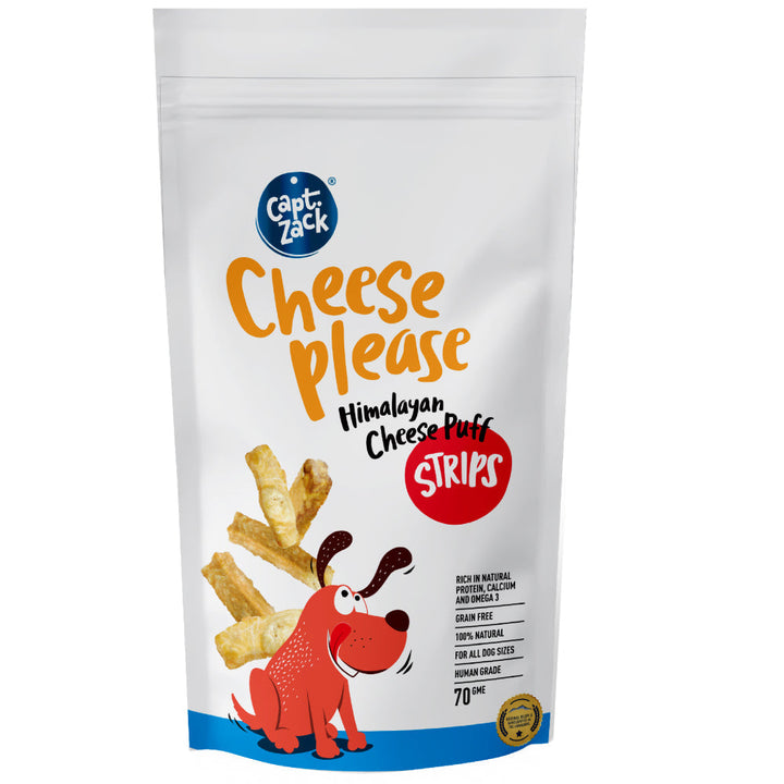 Captain Zack Cheese Please Himalayan Cheese Puff Strips Dog Treats