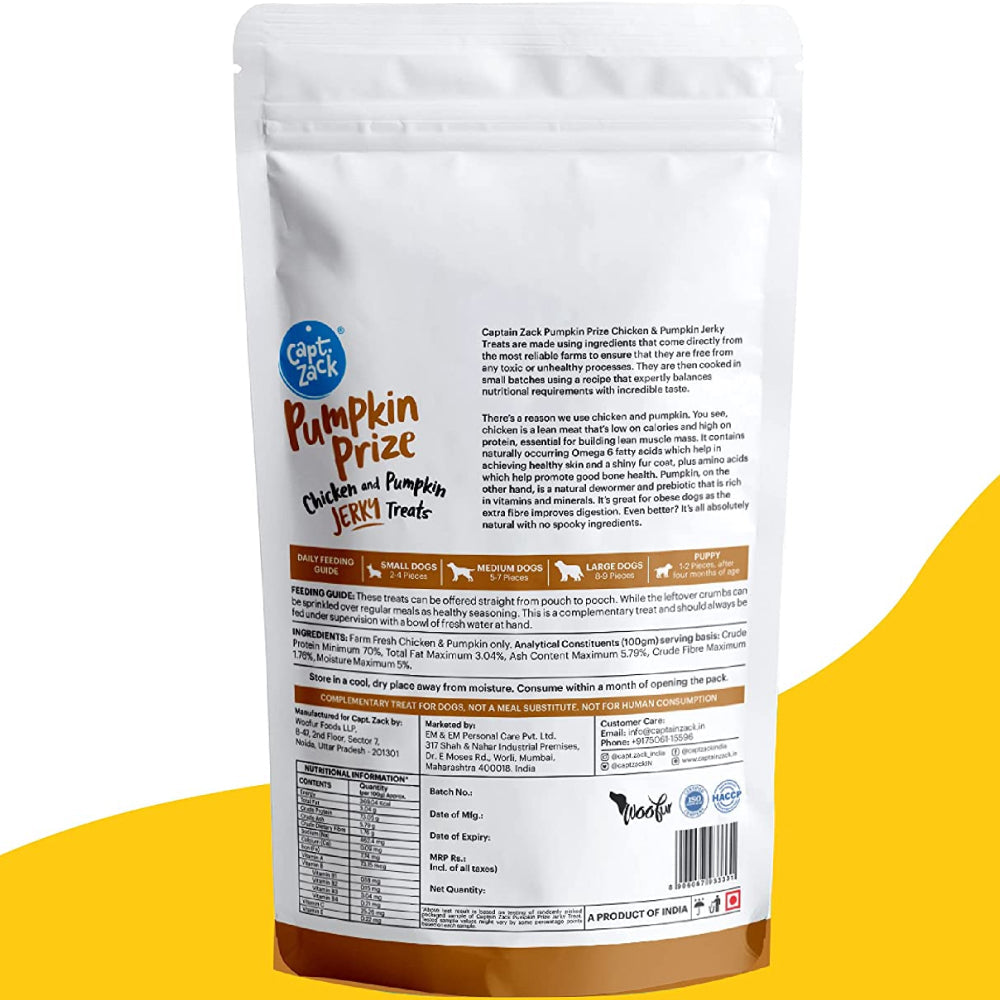 Captain Zack Pumpkin Prize Chicken & Pumpkin Jerky Treats