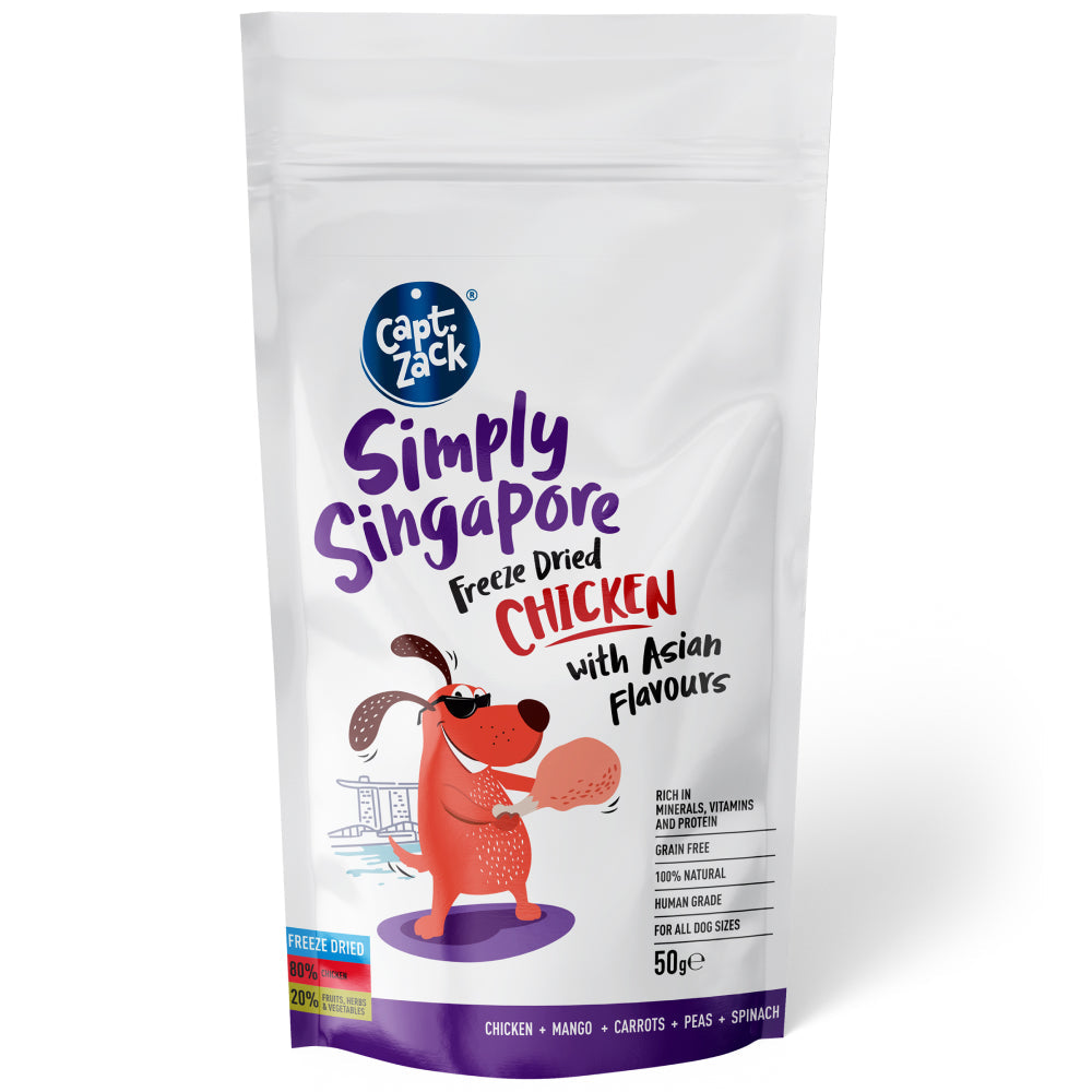 Captain Zack Simply Singapore Freeze- Dried Chicken With Carrot, Mango, Peas And Spinach Dog Treats