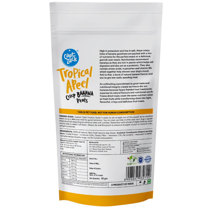 Captain Zack Tropical Apeel Crisp Banana Dog Treats