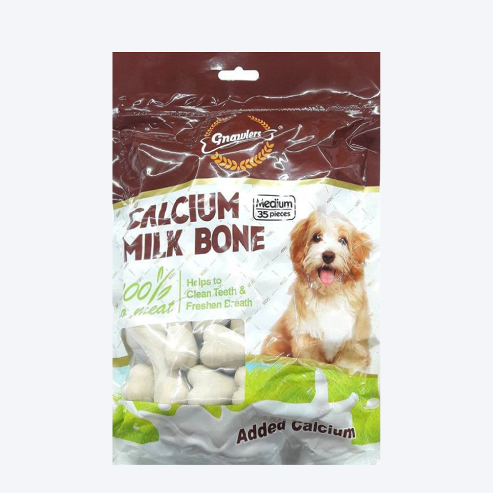 Gnawlers Calcium Milk Bone Dog Treats - Medium - 35 pcs/ 800 g