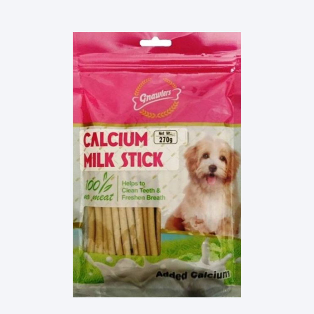 Gnawlers Calcium Milk Stick Dog Treat - 270 g