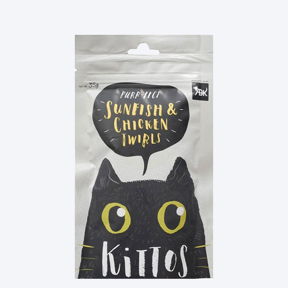 Kittos Purr-Fect Sunfish & Chicken Twirls Cat Treats - 35 g