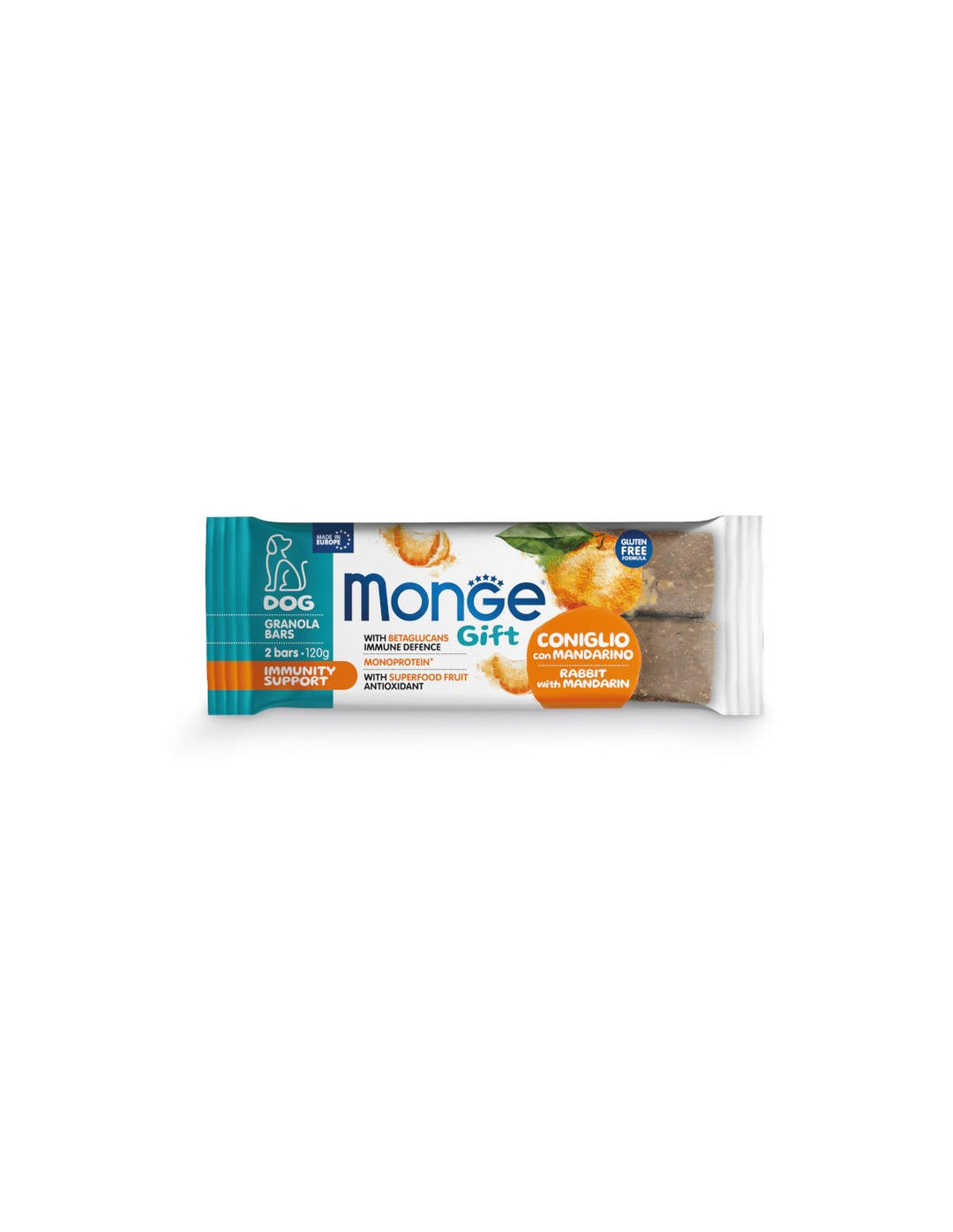 Monge Gift Granola Bars Dog Adult Rabbit with mandarin