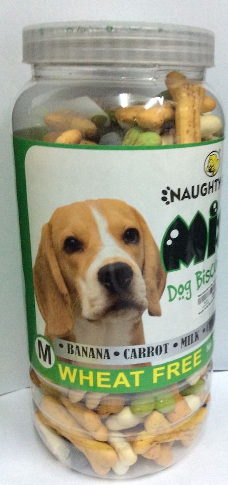 Naughty Pet Wheat Free Mix Biscuit Veg Medium Breed - Jar